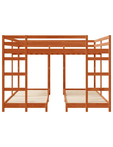 Struttura letto a castello triplo Marrone cerato 200 x 200 cm