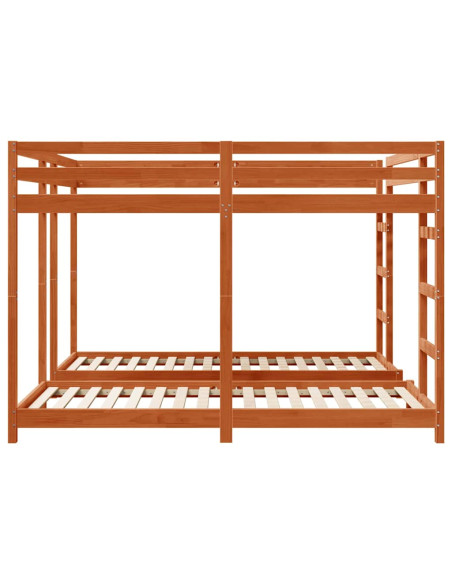 Struttura letto a castello triplo Marrone cerato 200 x 200 cm