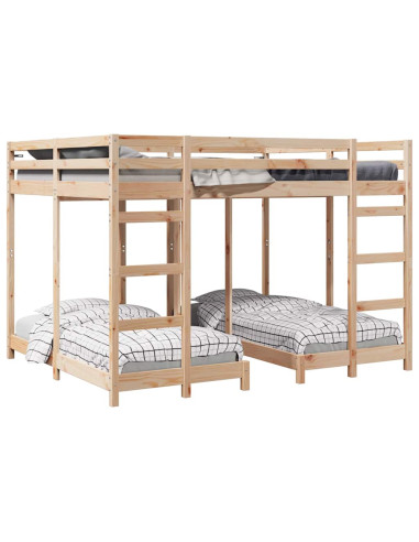 Struttura letto a castello triplo Marrone 160 x 200 cm