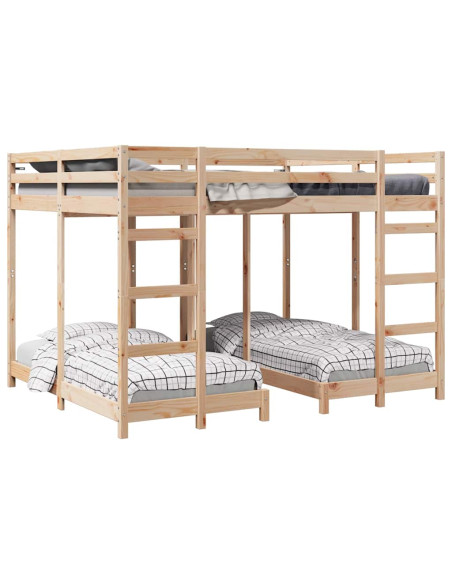 Struttura letto a castello triplo Marrone 160 x 200 cm