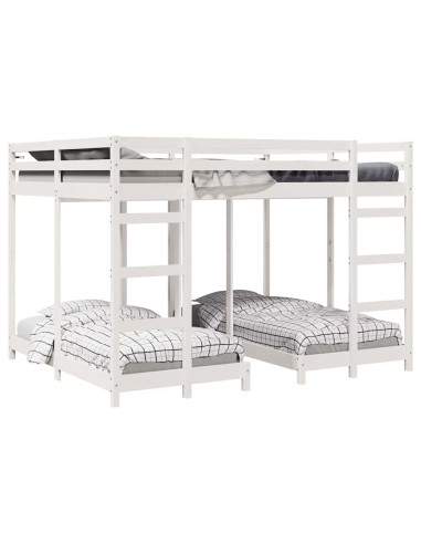 Struttura letto a castello triplo Bianco 160 x 200 cm