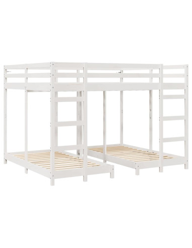 Struttura letto a castello triplo Bianco 160 x 200 cm