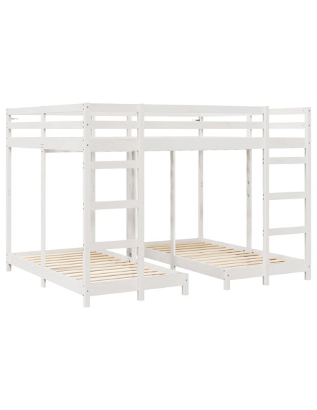 Struttura letto a castello triplo Bianco 160 x 200 cm