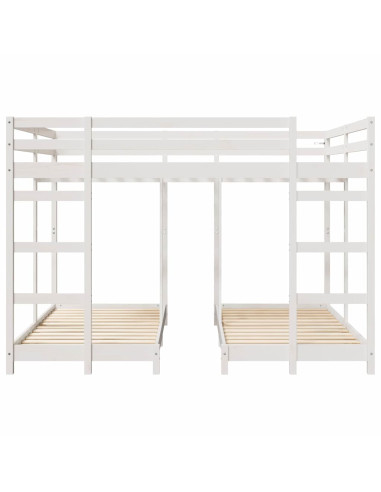 Struttura letto a castello triplo Bianco 160 x 200 cm