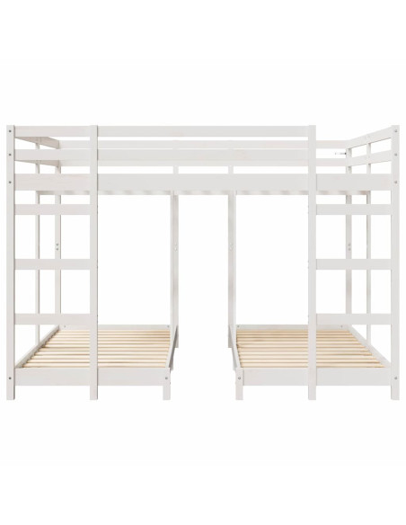 Struttura letto a castello triplo Bianco 160 x 200 cm