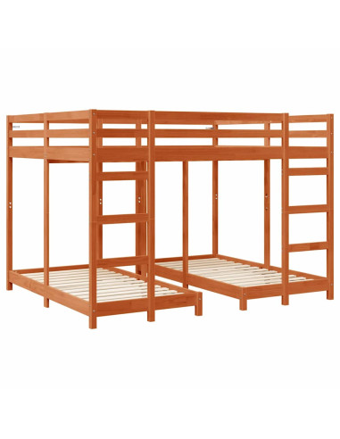 Struttura letto a castello triplo Cera marrone 160 x 200 cm