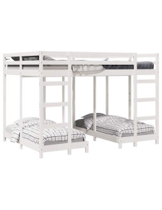 Struttura letto a castello triplo Bianco 140 x 200 cm 2
