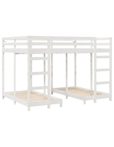Struttura letto a castello triplo Bianco 140 x 200 cm
