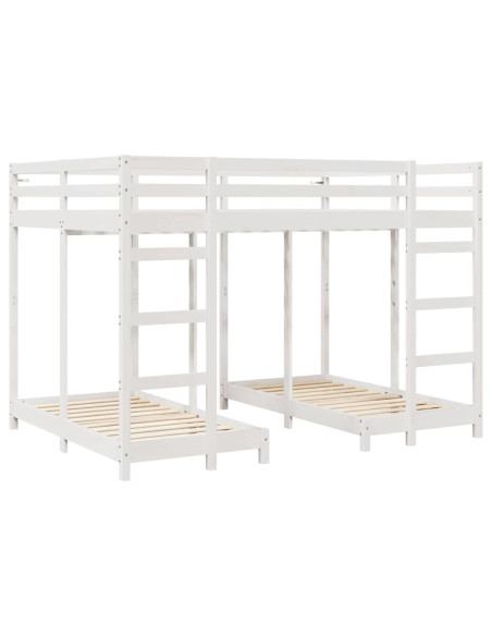 Struttura letto a castello triplo Bianco 140 x 200 cm