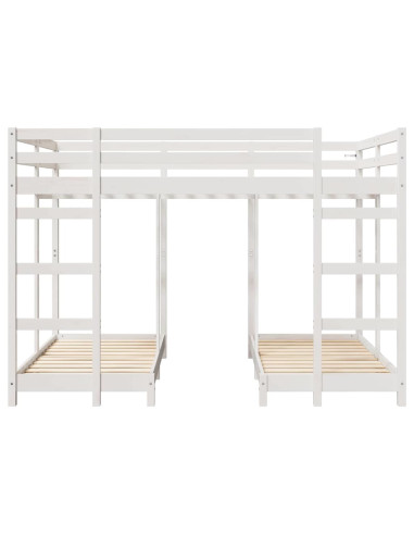 Struttura letto a castello triplo Bianco 140 x 200 cm