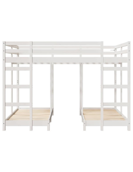 Struttura letto a castello triplo Bianco 140 x 200 cm