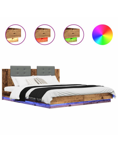 Struttura letto con testata Legno vecchio 180 x 200 cm