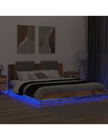 Struttura letto con testata Legno vecchio 180 x 200 cm