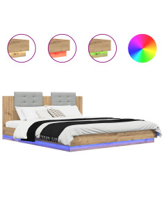 Struttura letto con testata Rovere artigianale 180 x 200 cm 2