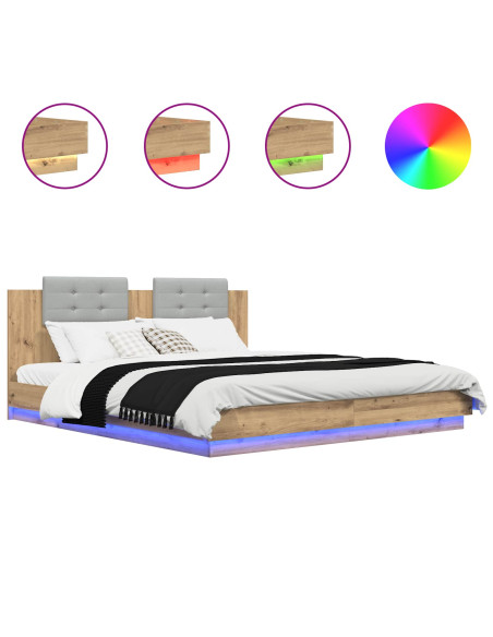 Struttura letto con testata Rovere artigianale 180 x 200 cm