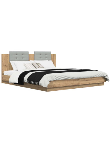 Struttura letto con testata Rovere artigianale 180 x 200 cm