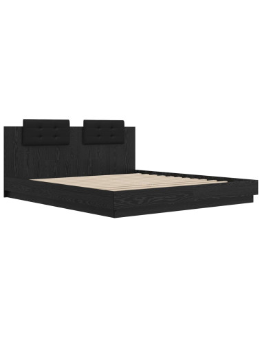 Struttura letto con testata Rovere Nero 180 x 200 cm