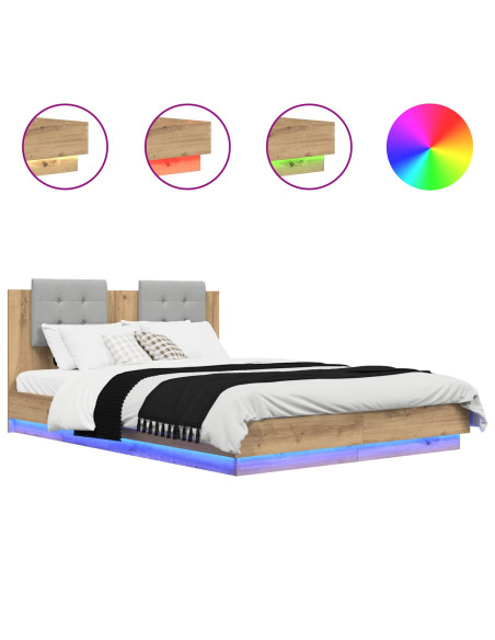 Struttura letto con testata Rovere artigianale 160 x 200 cm