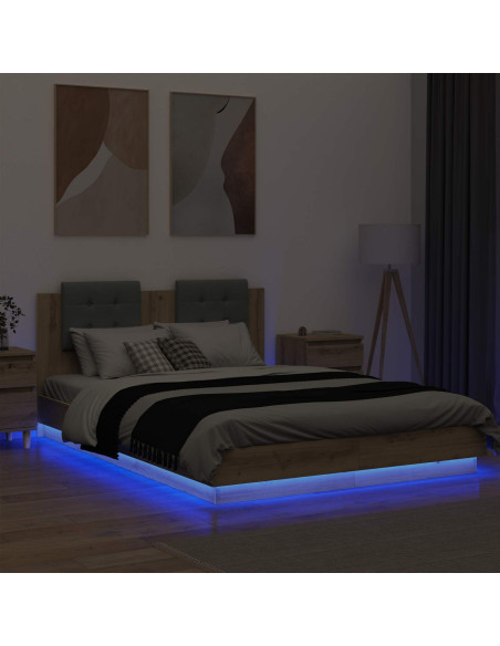 Struttura letto con testata Rovere artigianale 160 x 200 cm