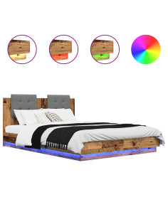 Struttura letto con testata Legno vecchio 150 x 200 cm 2