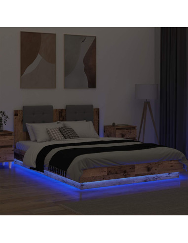 Struttura letto con testata Legno vecchio 150 x 200 cm
