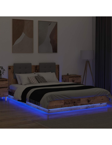 Struttura letto con testata Legno vecchio 150 x 200 cm