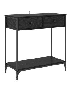 Tavolo consolle Rovere Nero 75 x 34,5 x 75 cm Legno multistrato 2