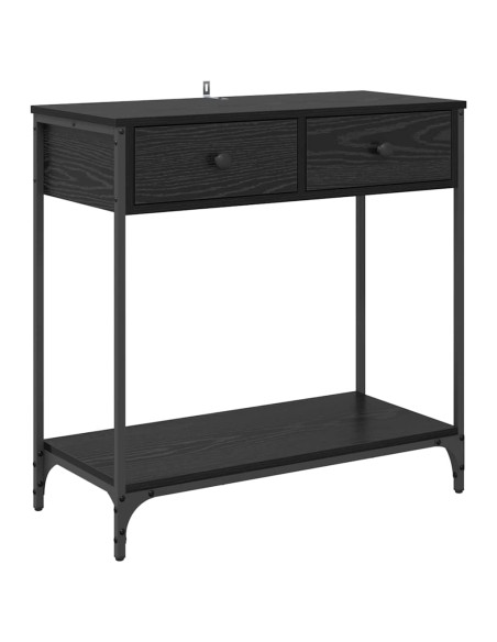 Tavolo consolle Rovere Nero 75 x 34,5 x 75 cm Legno multistrato