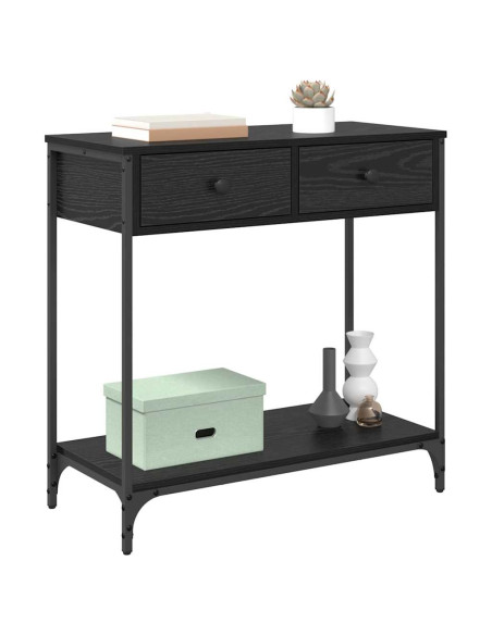 Tavolo consolle Rovere Nero 75 x 34,5 x 75 cm Legno multistrato