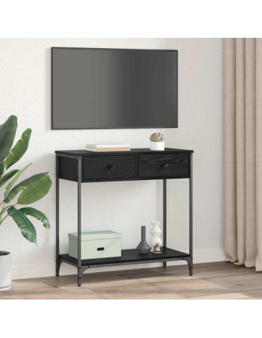 Tavolo consolle Rovere Nero 75 x 34,5 x 75 cm Legno multistrato