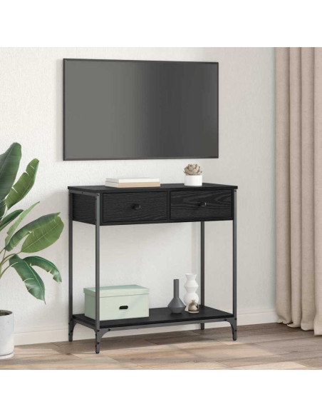 Tavolo consolle Rovere Nero 75 x 34,5 x 75 cm Legno multistrato