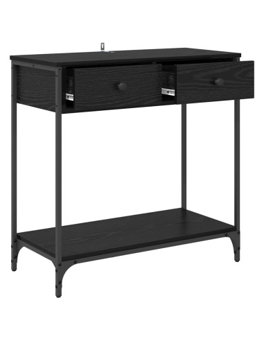 Tavolo consolle Rovere Nero 75 x 34,5 x 75 cm Legno multistrato