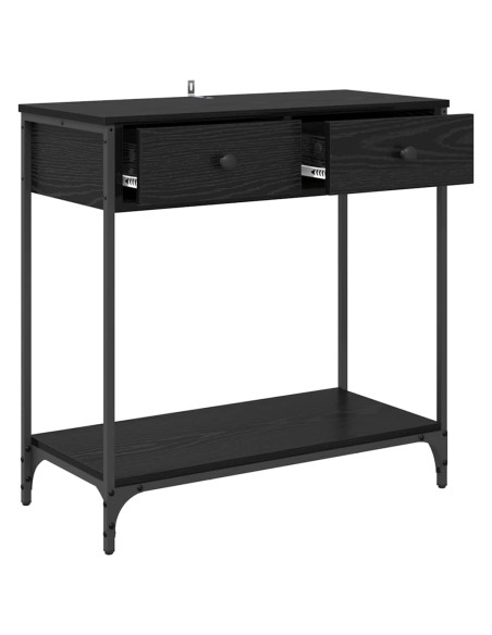 Tavolo consolle Rovere Nero 75 x 34,5 x 75 cm Legno multistrato
