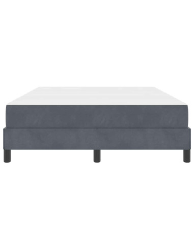 Letto a molle con materasso Grigio scuro 140 x 220 cm Tessuto