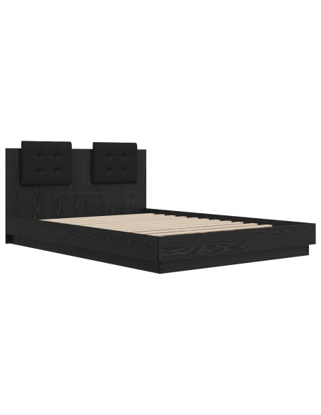 Struttura letto con testata Rovere Nero 140 x 200 cm