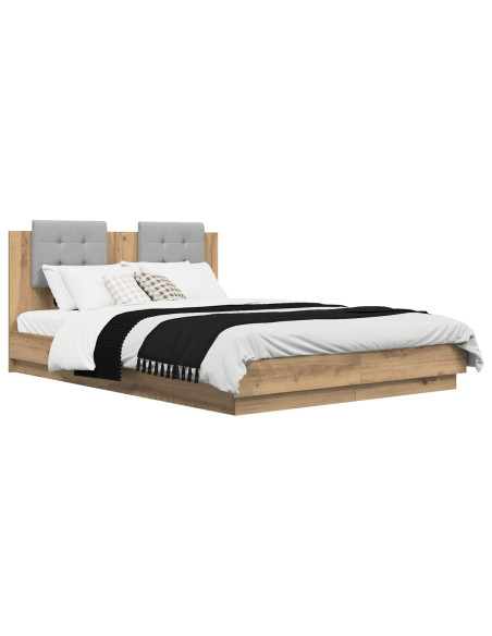 Struttura letto con testata Rovere artigianale 120 x 200 cm