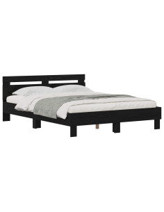 Struttura del letto Rovere Nero 160 x 200 cm Legno multistrato 2