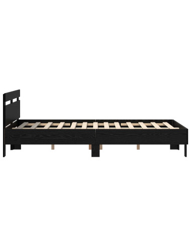 Struttura del letto Rovere Nero 140 x 200 cm Legno multistrato