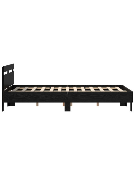 Struttura del letto Rovere Nero 140 x 200 cm Legno multistrato