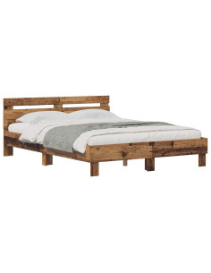 Struttura del letto con testiera Legno vecchio 120 x 200 cm 2