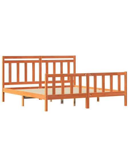 Struttura del letto 2 pcs Marrone cerato 205,5 x 185,5 x 100 cm