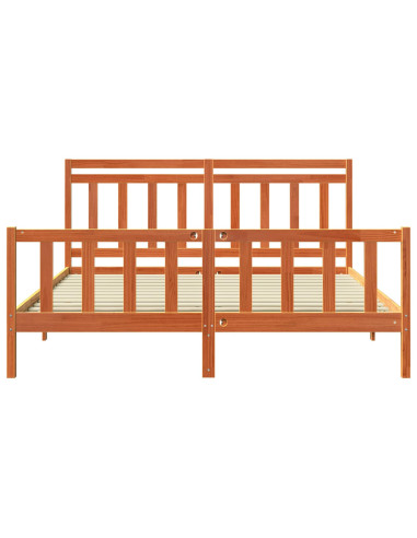 Struttura del letto 2 pcs Marrone cerato 205,5 x 185,5 x 100 cm