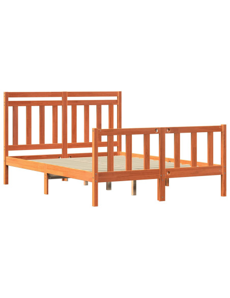 Struttura del letto 2 pcs Marrone cerato 205,5 x 145,5 x 100 cm