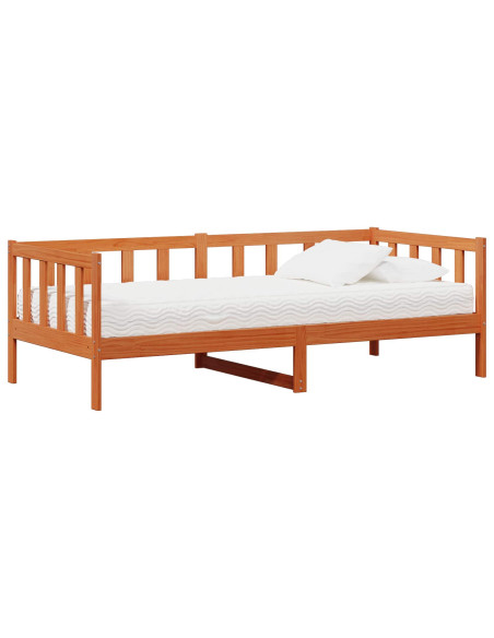 Letto Giorno con materasso Marrone e Bianco Cerato 90 x 200 cm