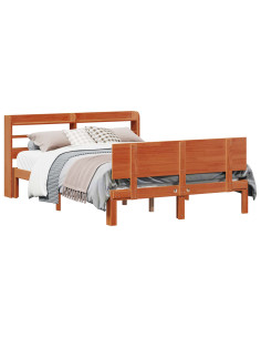 Struttura del letto 2 pcs Marrone cerato Legno di Pino Massello 2