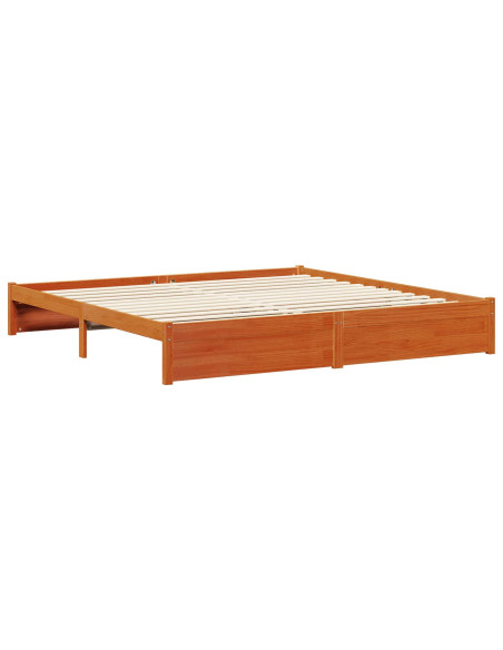 Struttura del letto 2 pcs Marrone cerato Legno di Pino Massello