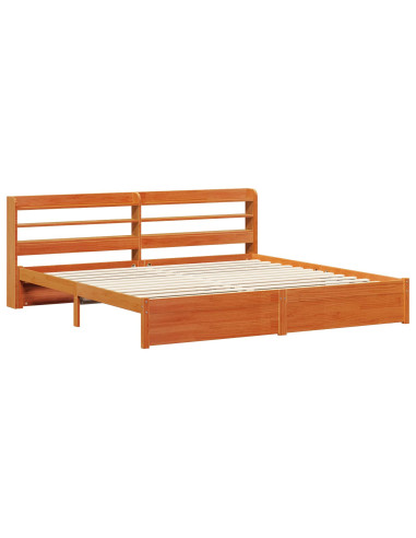 Struttura del letto 2 pcs Marrone cerato Legno di Pino Massello