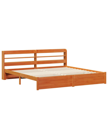 Struttura del letto 2 pcs Marrone cerato Legno di Pino Massello