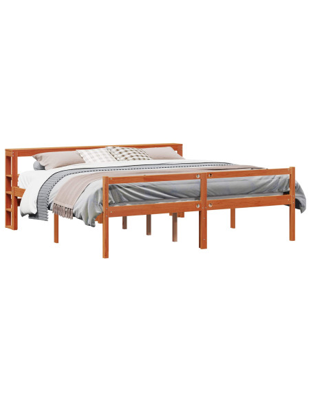 Struttura del letto 2 pcs Marrone cerato Legno di Pino Massello