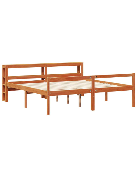 Struttura del letto 2 pcs Marrone cerato Legno di Pino Massello
